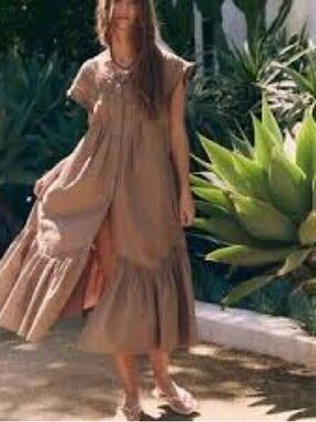 Free People Aster Midi Dress Womens Small Rose Excellent Boho Lace Free-Est